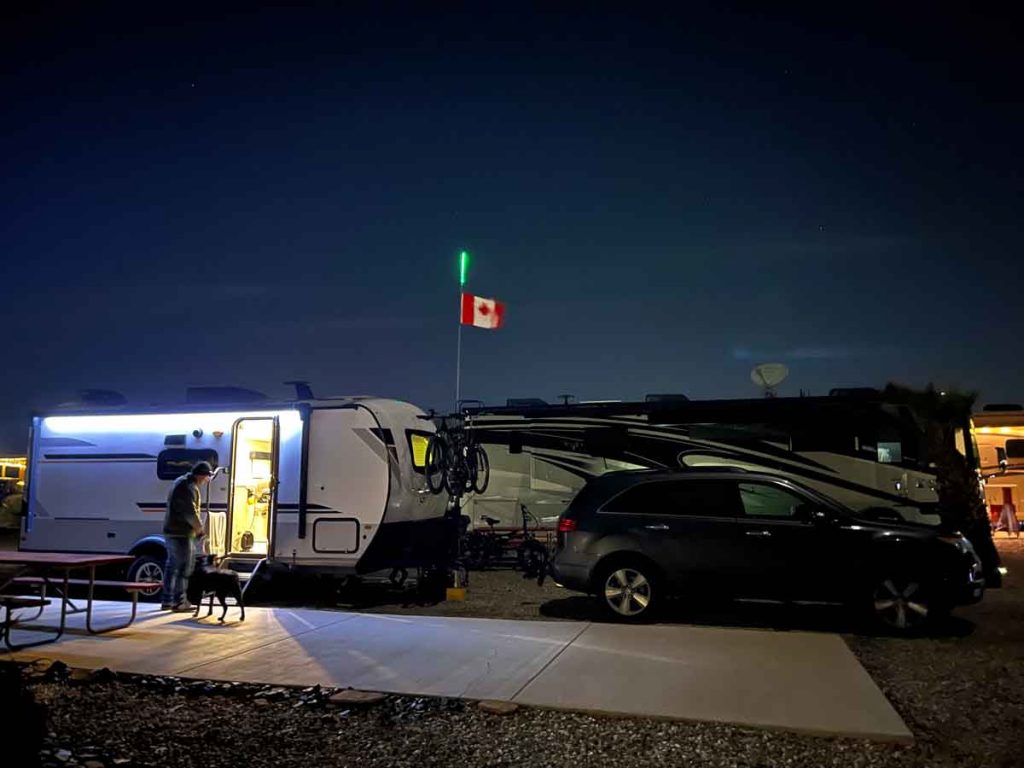 Candian RV Flag Pole at Sunbeam RV Park