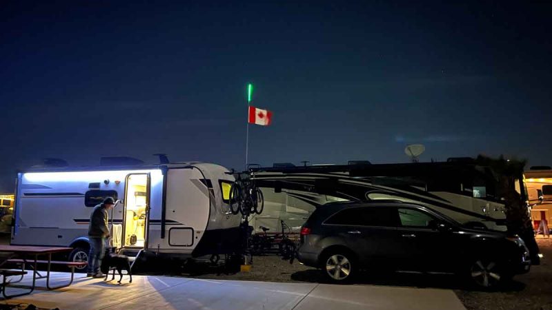 Candian RV Flag Pole at Sunbeam RV Park