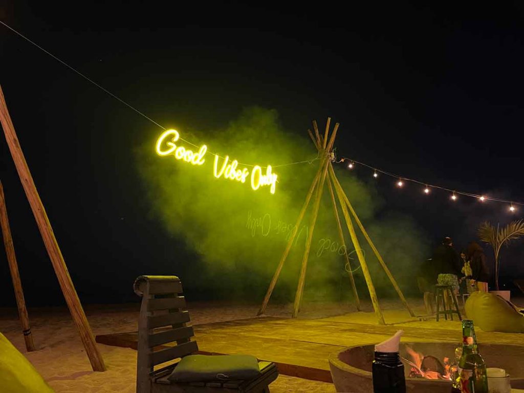 Good Vibes at Night with Smoke From Fire