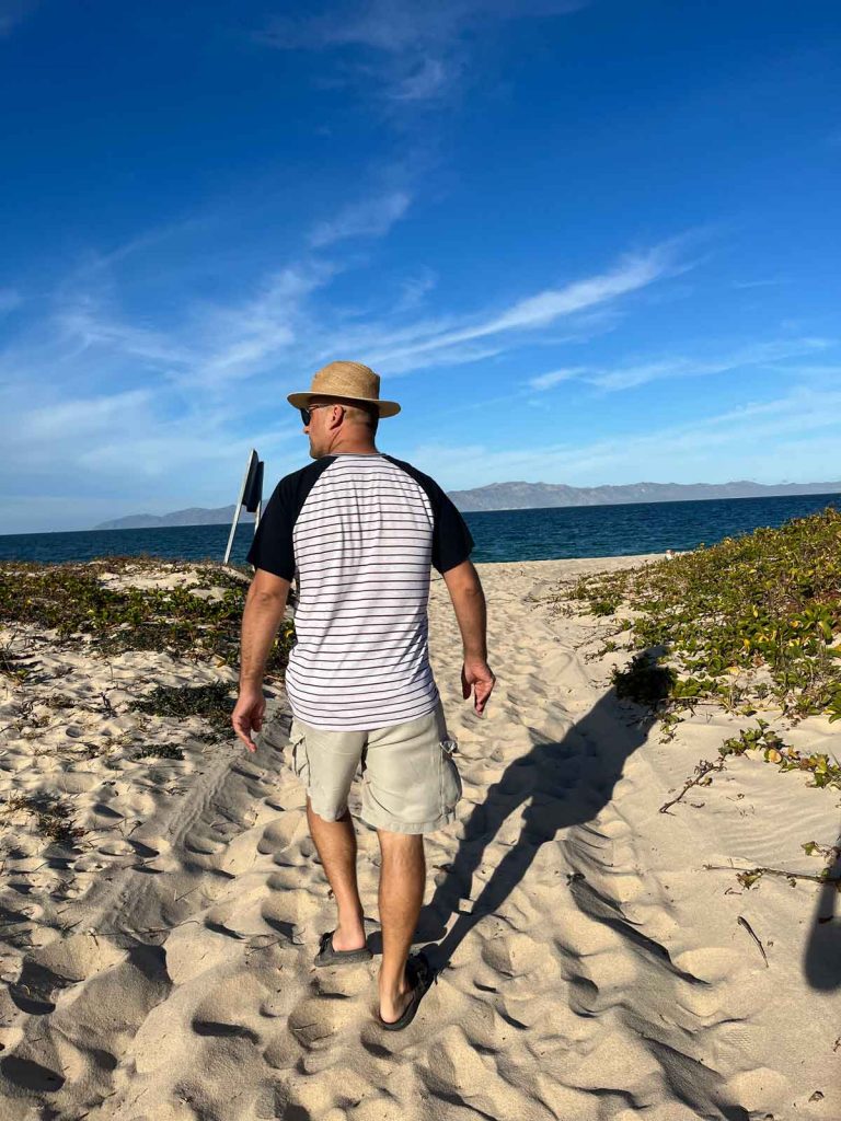 Walking toward beach