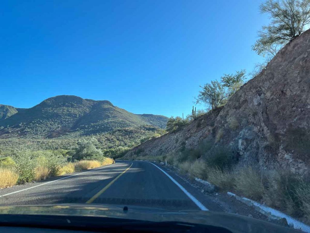 Winding Through the Mountains Along Bahia de Concepcion